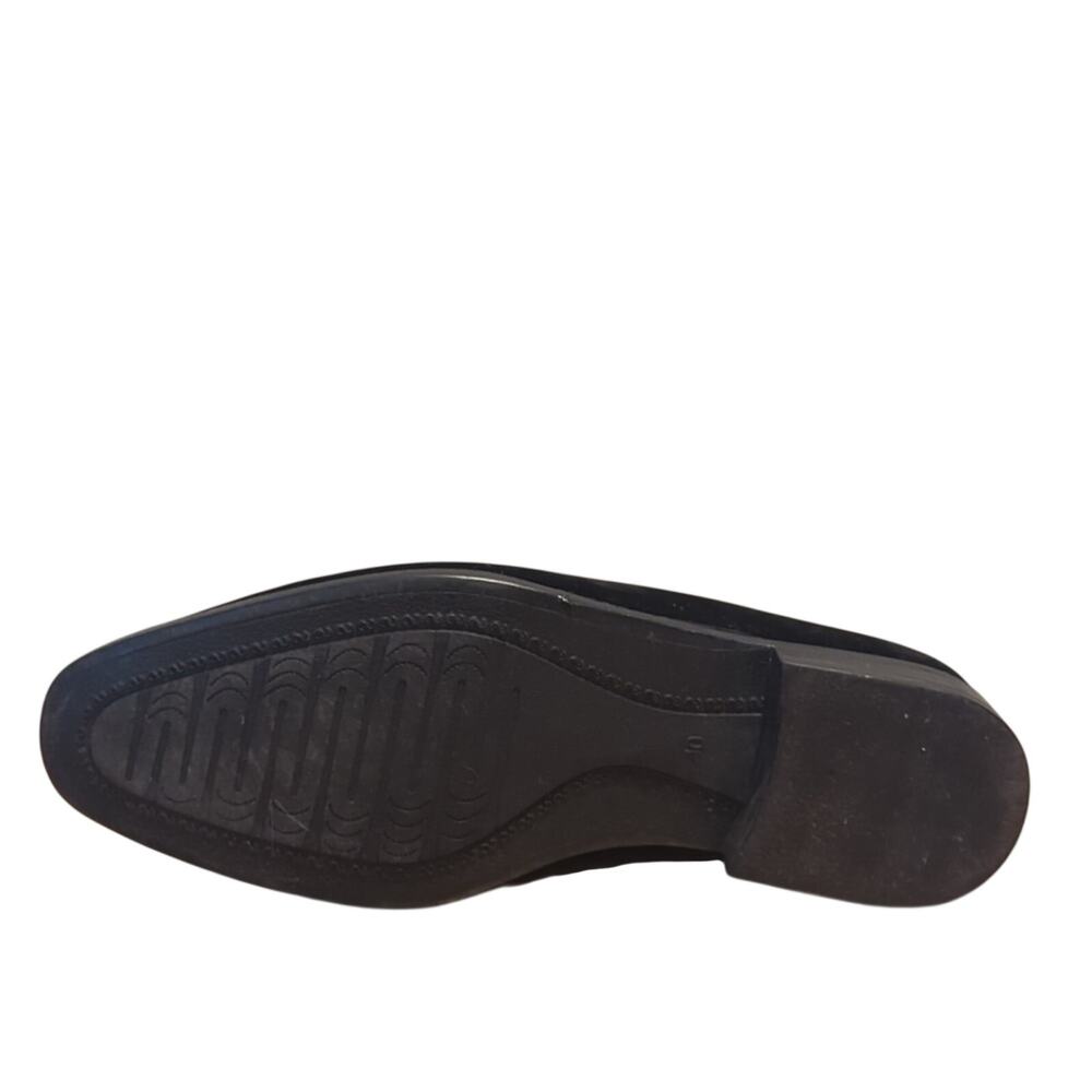 Marco Vitale Collection Black Suede Silver Tone Chain Slide On Loafer Men's 7.5 - Picture 11 of 12